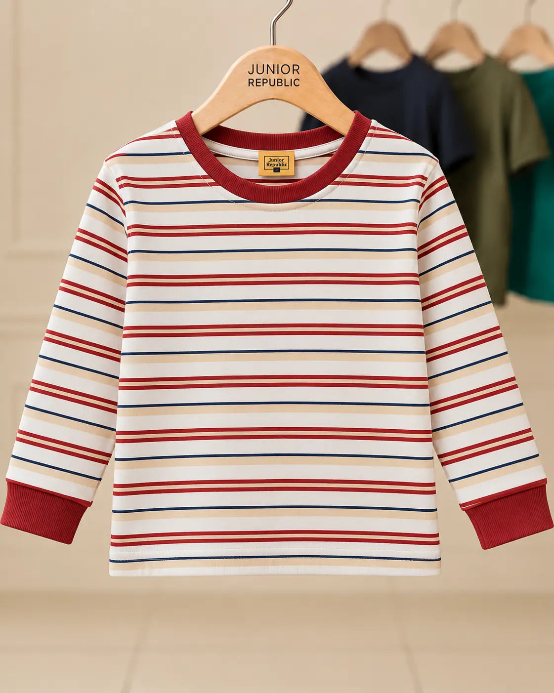 Kid's  Stripes Style long Sleeves Shirt - LS-099
