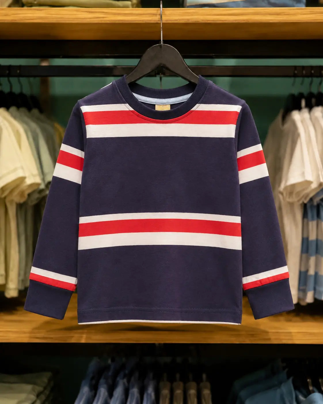 Junior Republic Kid's Stripes Style long Sleeves Shirt