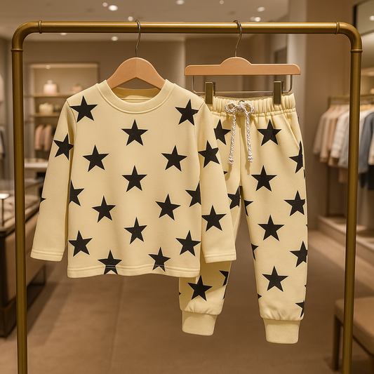 Junior Republic Kid's Star Printed Fleece Winter Suit