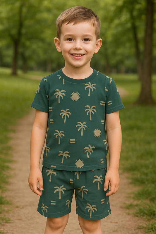 Junior                 Republic Kid's Palm Tree Summer Twin Set