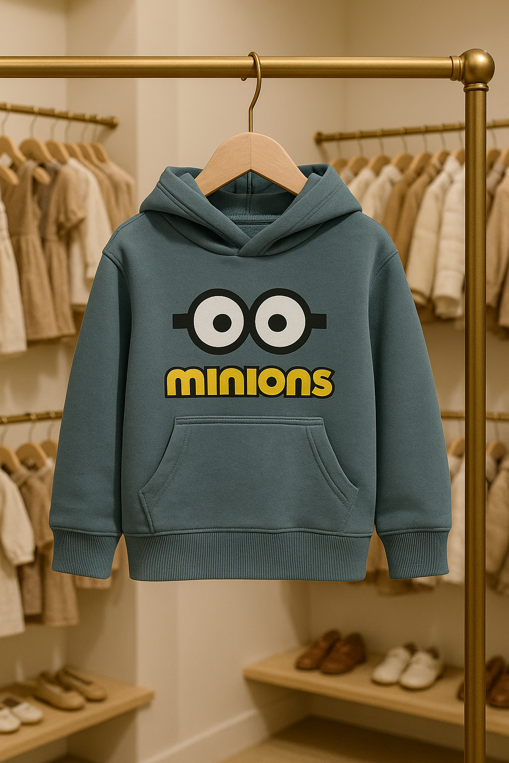 Junior Republic Minions Printed Kids Fleece Winter Hoodies for Boys and Girls