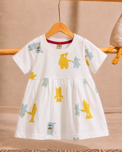 Girls Bear all over Print Summer Frock - FR-008