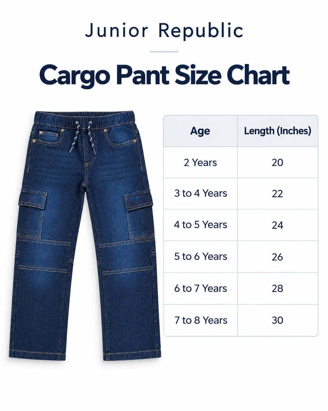 Branded Kids Blue Cargo Denim Jeans Pant