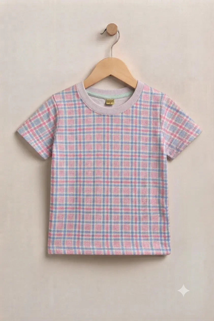 Junior Republic Kid's All over Check Print Tee Shirt