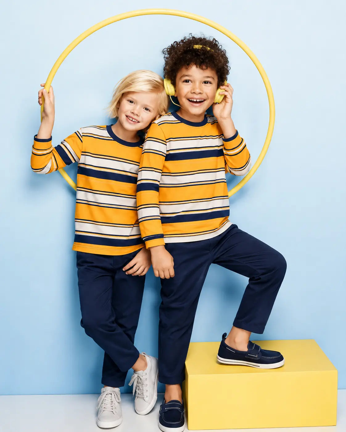 Junior Republic Kid's Stripes Style long Sleeves Shirt