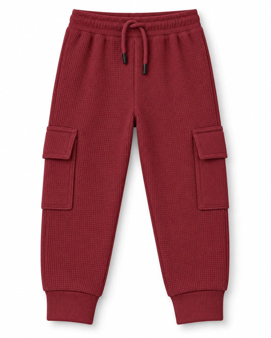 Kids Waffle Knit Cargo Jogger Trouser