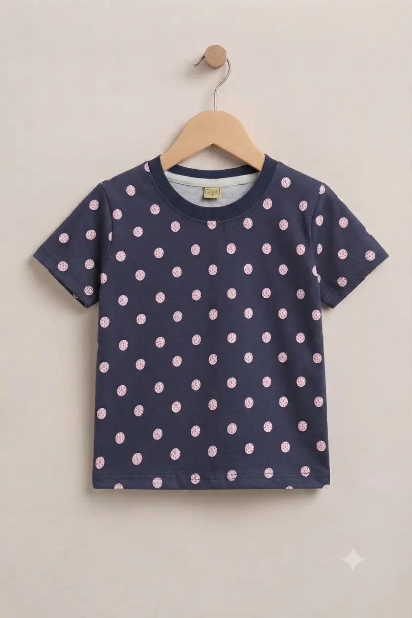 Junior Republic Kid's All over dotted Print Tee Shirt