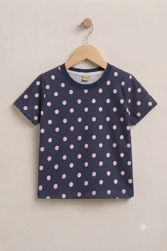 Junior Republic Kid's All over dotted Print Tee Shirt