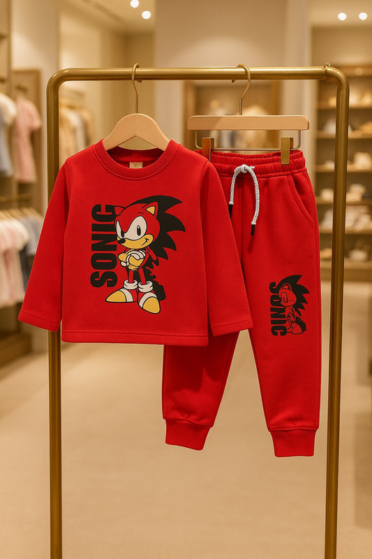 Junior Republic Kid's Sonic Printed Fleece Winter Suit