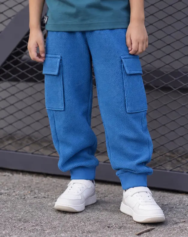 Kids Waffle Knit Cargo Jogger Trouser