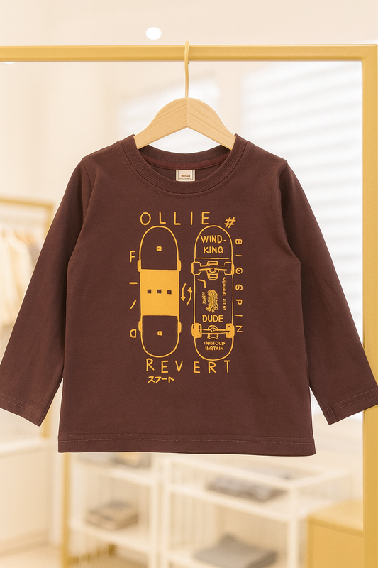 Junior Republic Cotton Jersey Skate Board Printed Long Sleeve Shirt - Rs. 499 SALE