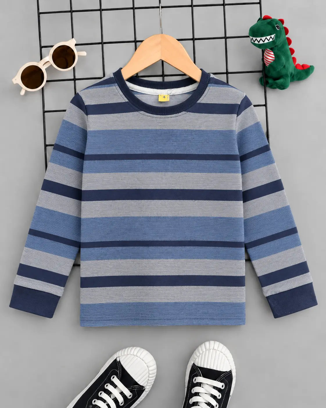Kid's  Stripes Style long Sleeves Shirt - LS-097