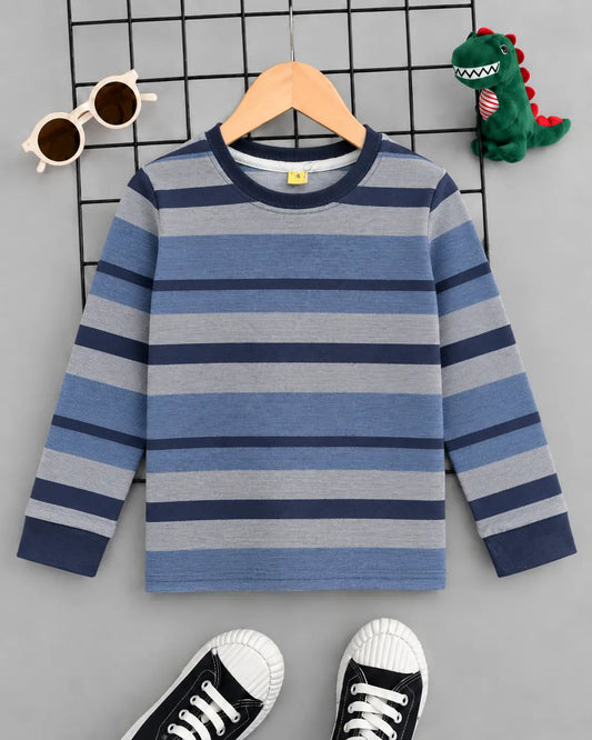 Kid's  Stripes Style long Sleeves Shirt - LS-097