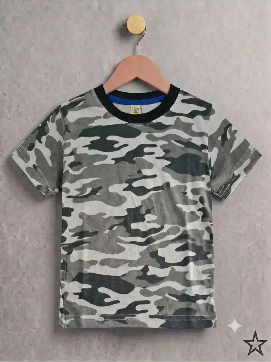 Junior Republic Kid's Camouflage Print Tee Shirt