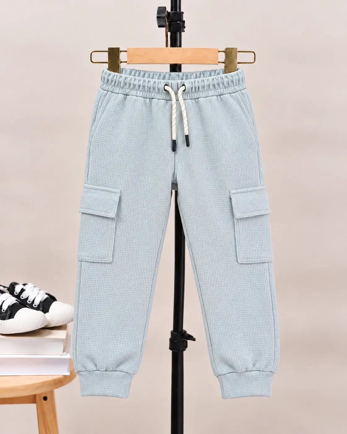 Kids Waffle Knit Cargo Jogger Trouser - JG-032