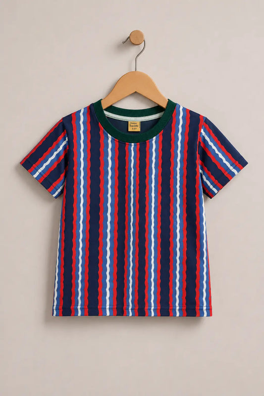 Junior Republic Kid's All over Strip Style Tee Shirt
