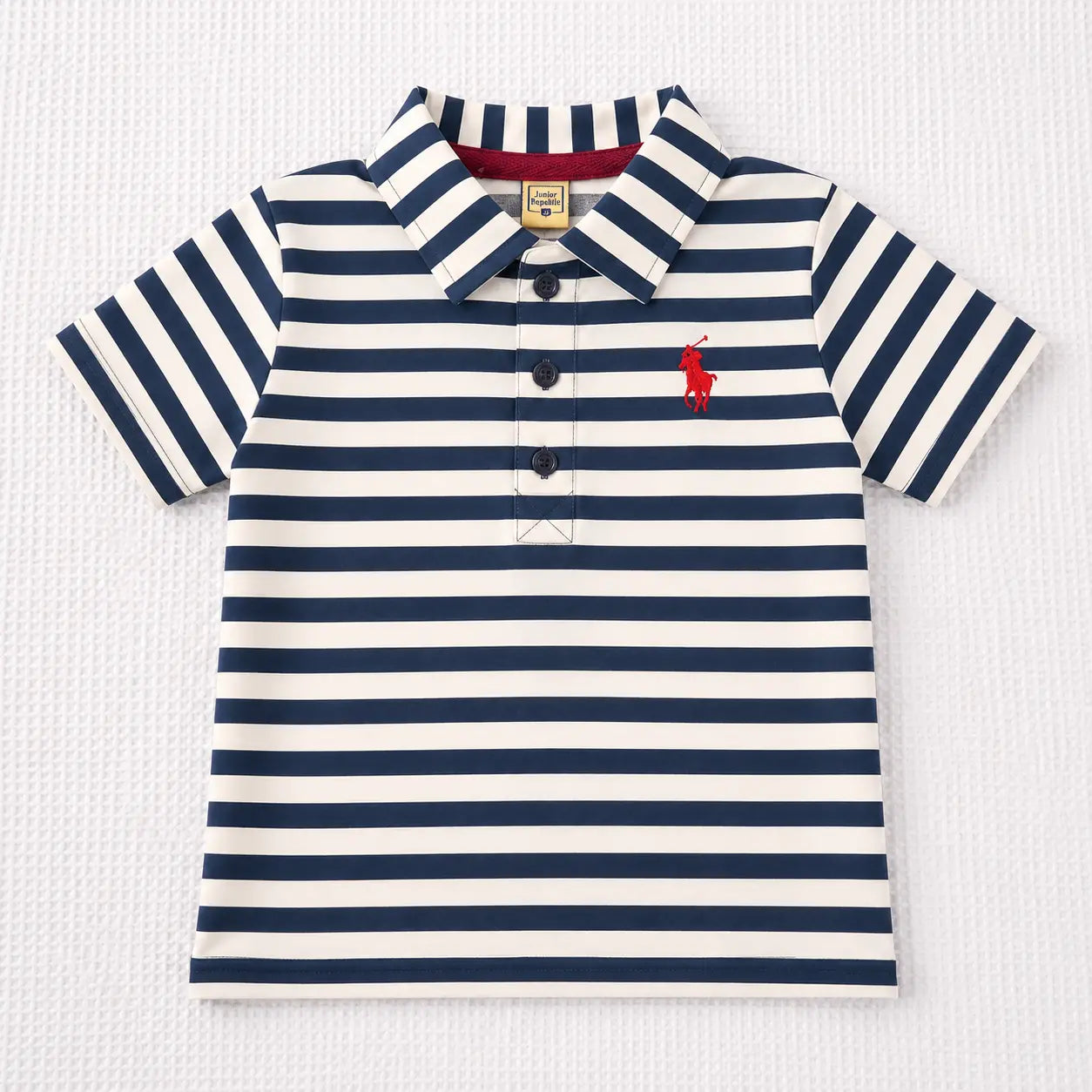 Junior Republic Kid's Stripes style Pony Embroidered Polo Shirt