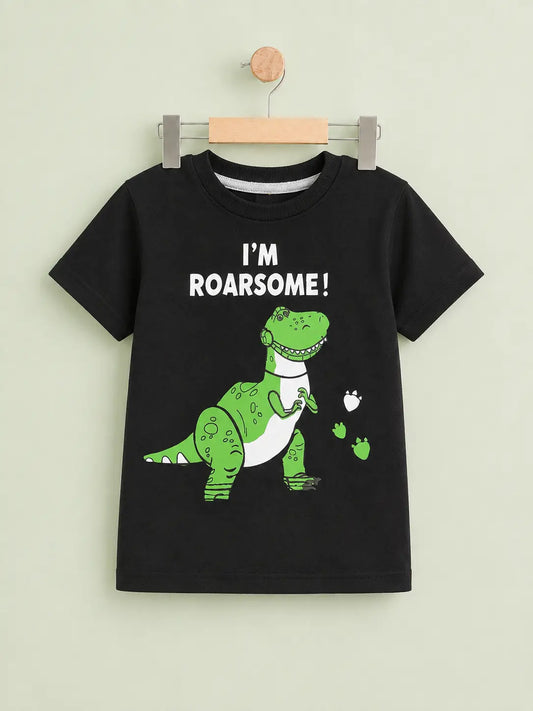 Junior Republic Kid's Dinosaur I am Roarsome Printed Tee Shirt