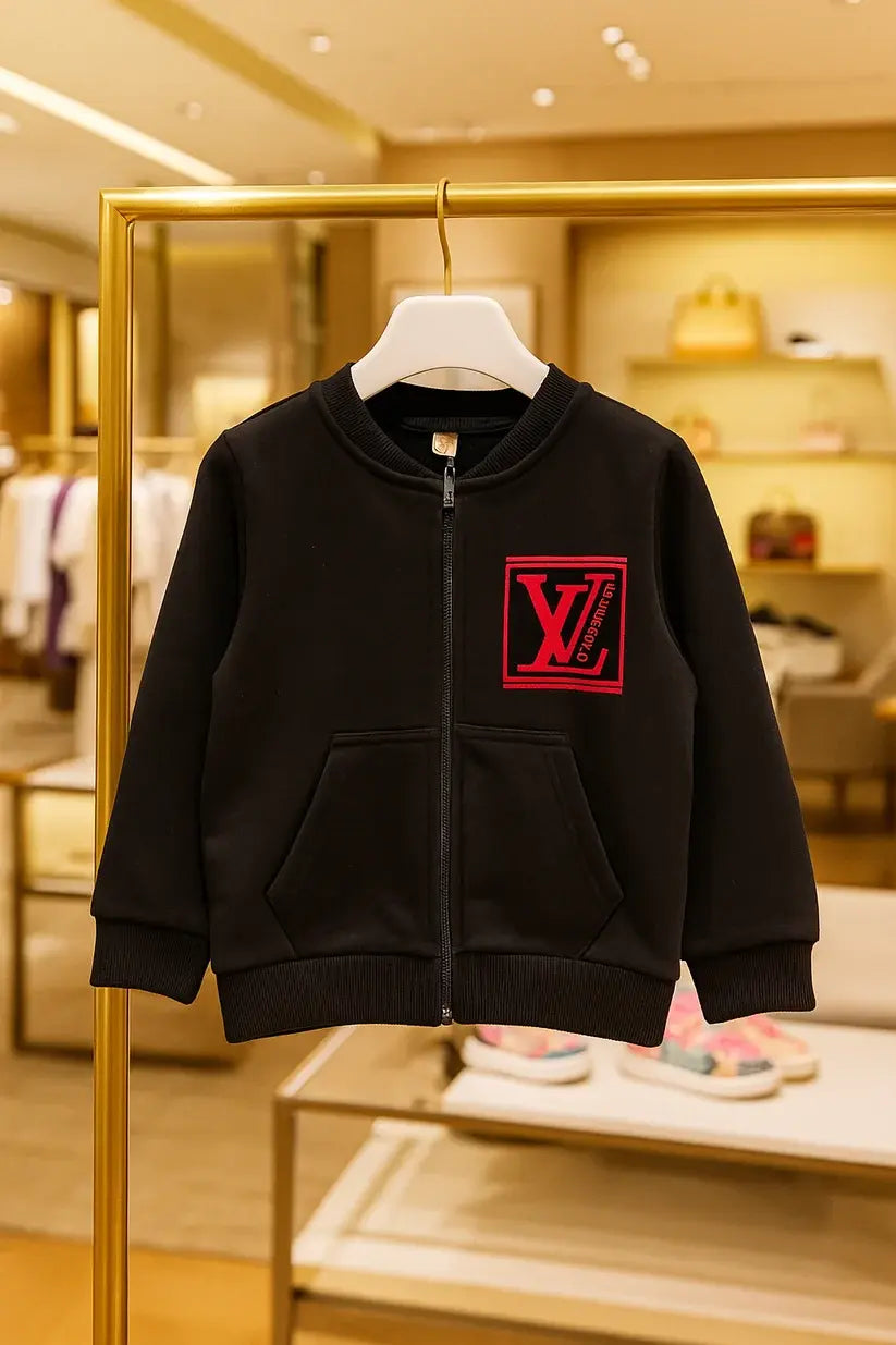 Junior Republic LV Printed Kid's Fleece Zipper Jacket - HD-021