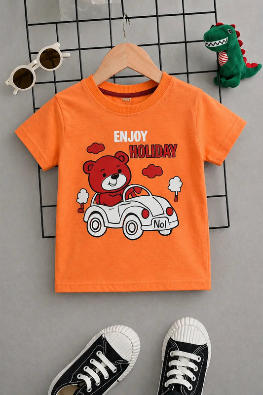 Junior Republic Kid's Enjoy Holiday Printed Tee Shirt