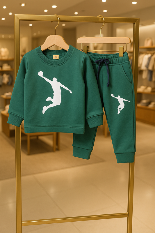 Junior Republic Kid's Slam Dunk Printed Fleece Winter Suit