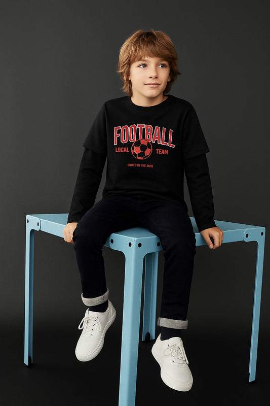 Junior Republic Cotton Jersey Football Printed Long Sleeve Shirt - Rs. 399 SALE