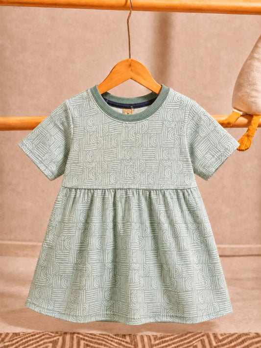 Junior Republic Girls Mint green all over Print Summer Frock