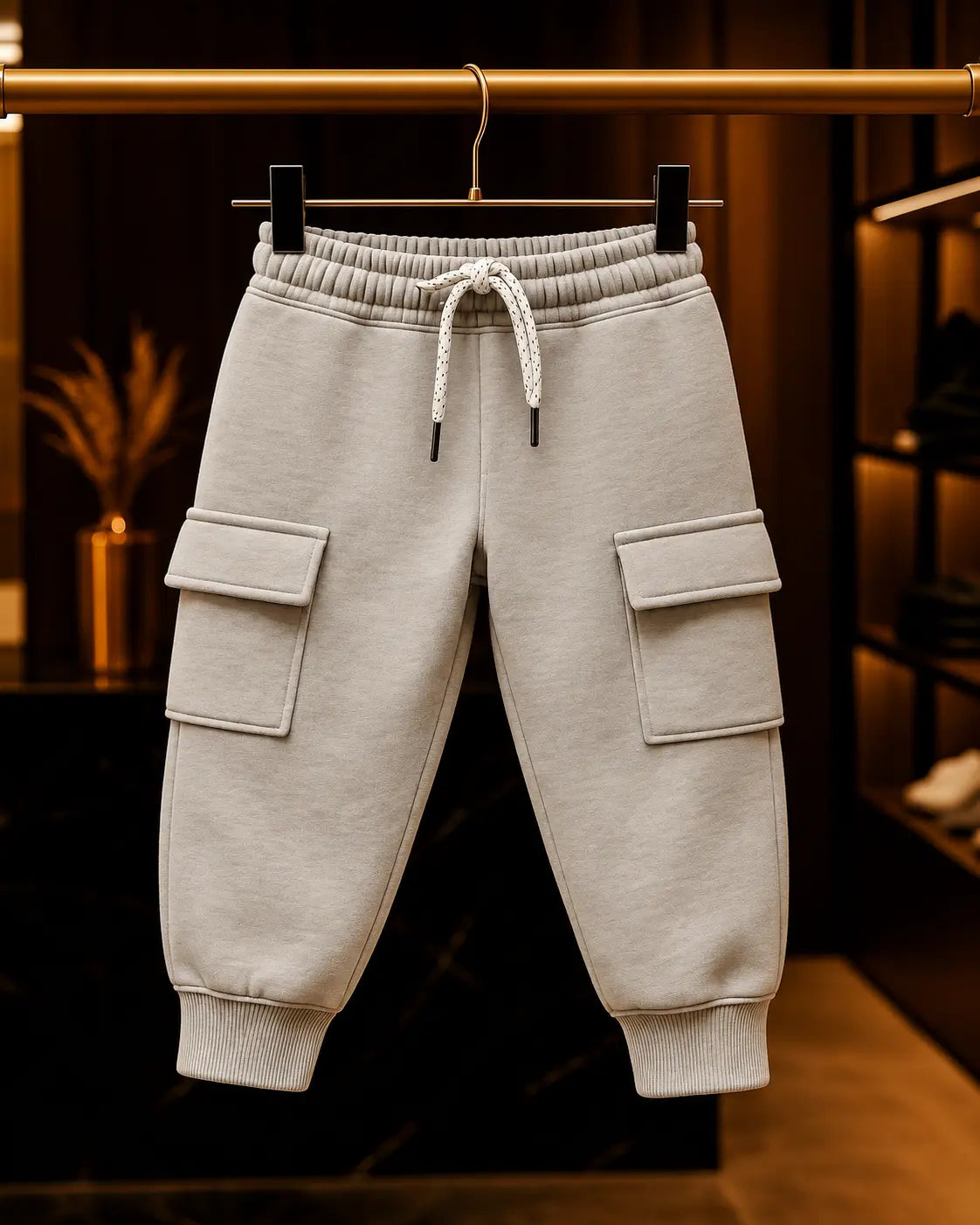 Junior Republic Side Pockets Fleece Winter Cargo Trouser TR 062
