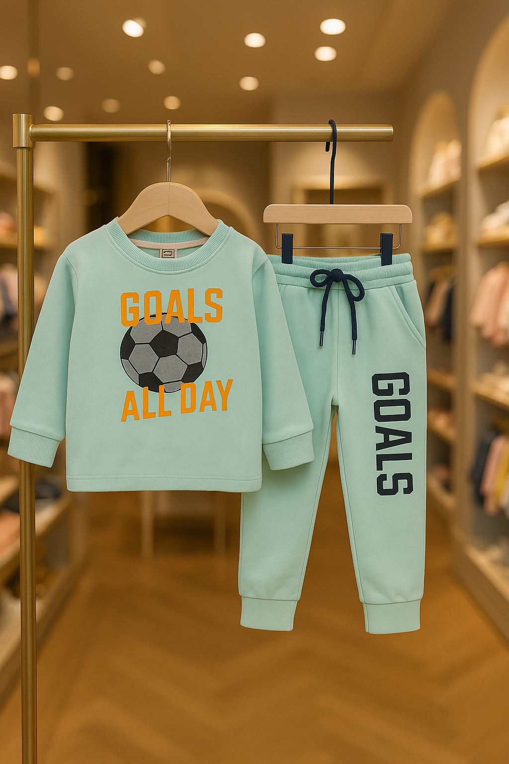 Junior Republic Kid's Goals All Day Printed Fleece Winter Suit