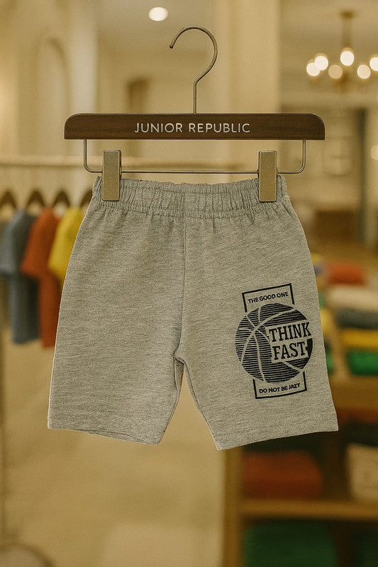 JUNIOR REPUBLIC  KID'S Think Fast Printed SHORTS with Pockets - Rs. 299 SALE