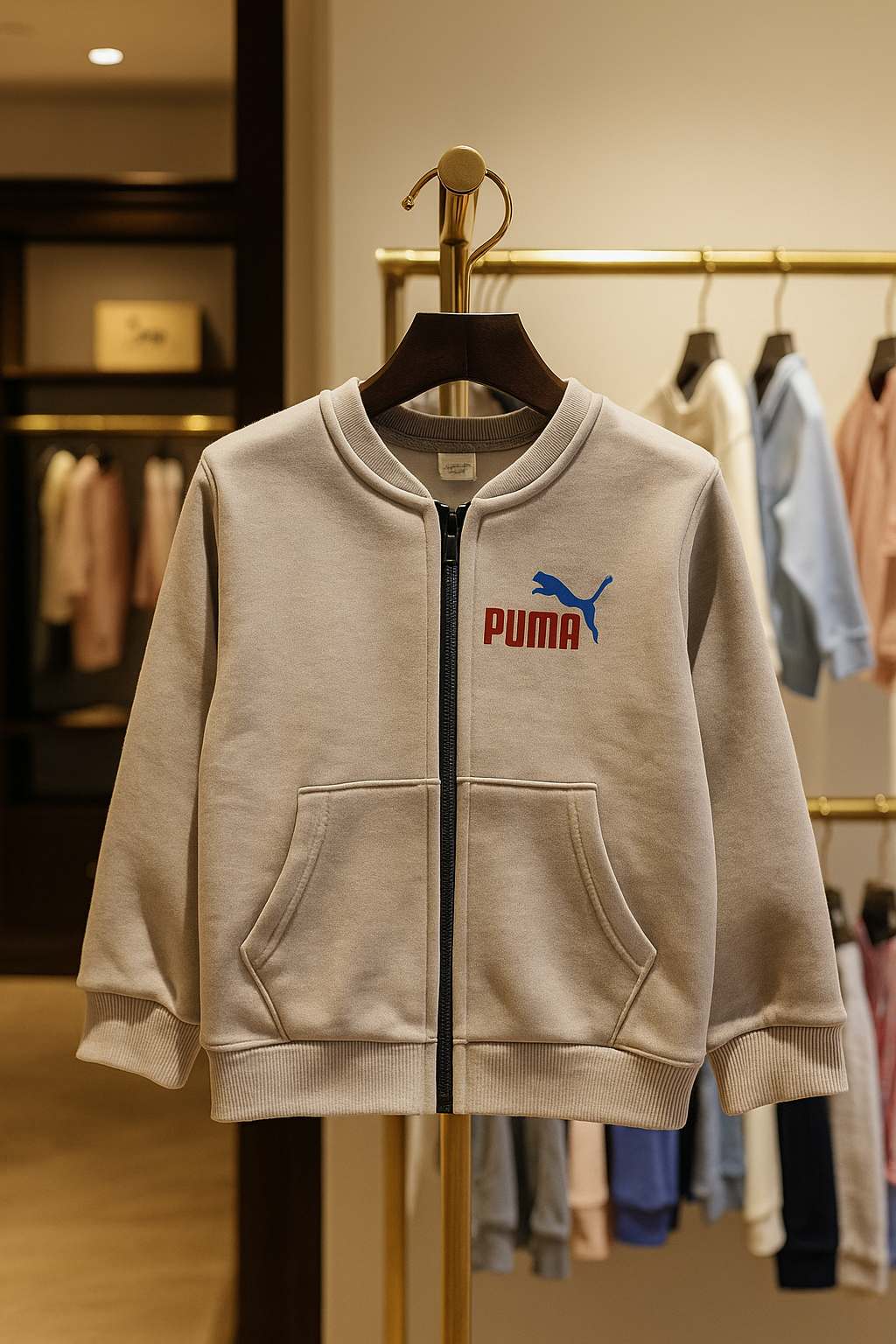 Junior Republic Puma Printed Kid's Fleece Zipper Jacket - hd 029