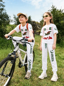 -Junior Republic Kids 14 August Jashn-e-Azadi Printed Cotton Jersey Tee shirt and Trouser Suit