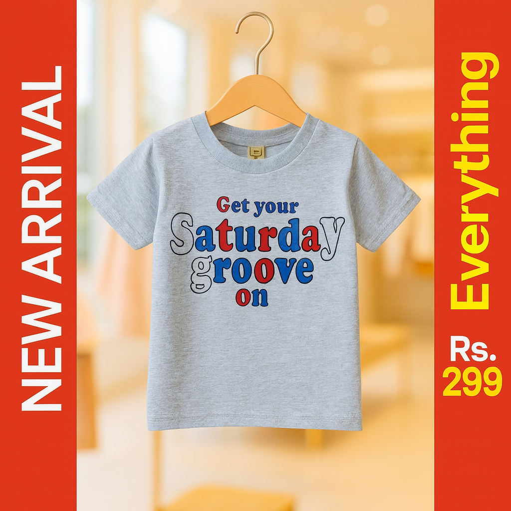 Junior Republic Kid's Saturday Groove Printed Tee Shirt - Rs. 299 SALE
