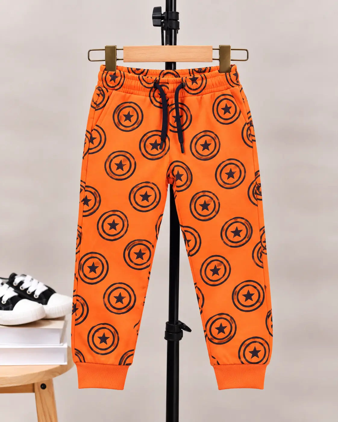 Junior Republic Captain America all over Print Fleece Winter Trouser - TR 081