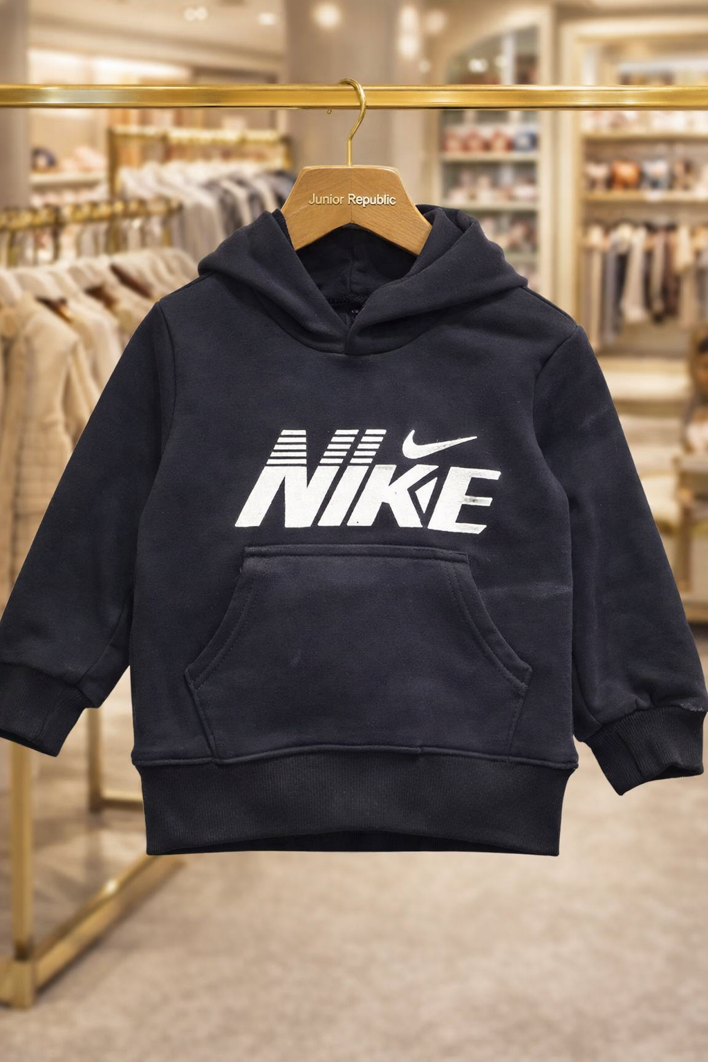 Junior Republic Nike Printed Kids Fleece Winter Hoodies for Girls
