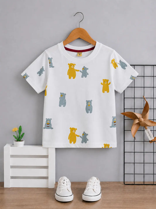 Junior Republic Kid's Bear all over Print Tee Shirt