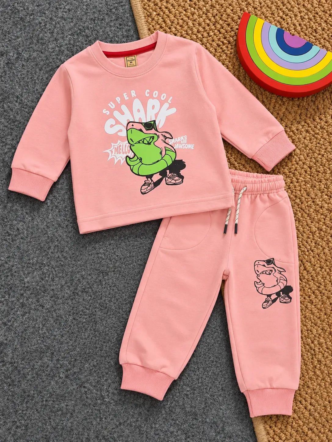 Super Cool Shark Printed Twin Set for Mid Season – French Terry- FTS-002