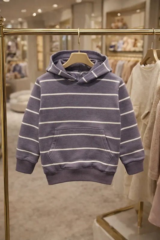 Junior Republic Stripes Style Kids Fleece Winter Hoodies for Boys and Girls - HD-011