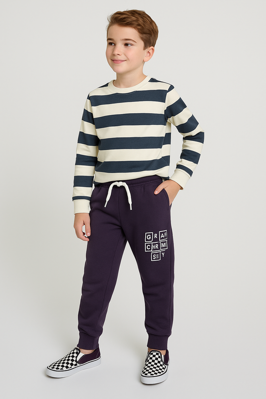 Junior Republic Kid's Stripes Style Cotton Jersey Suit