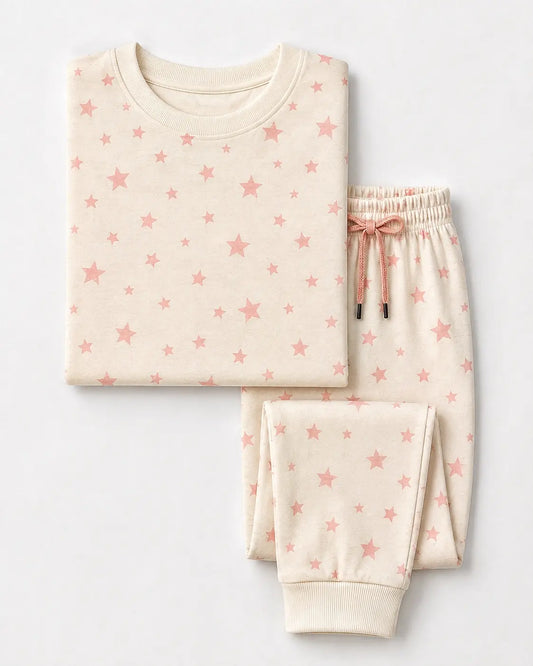 Junior Republic Kid's all over stars Printed Cotton Jersey Summer Trouser Shirt Suit