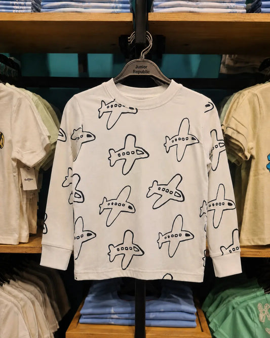 Kid's Airplane all over Print long Sleeves Shirt