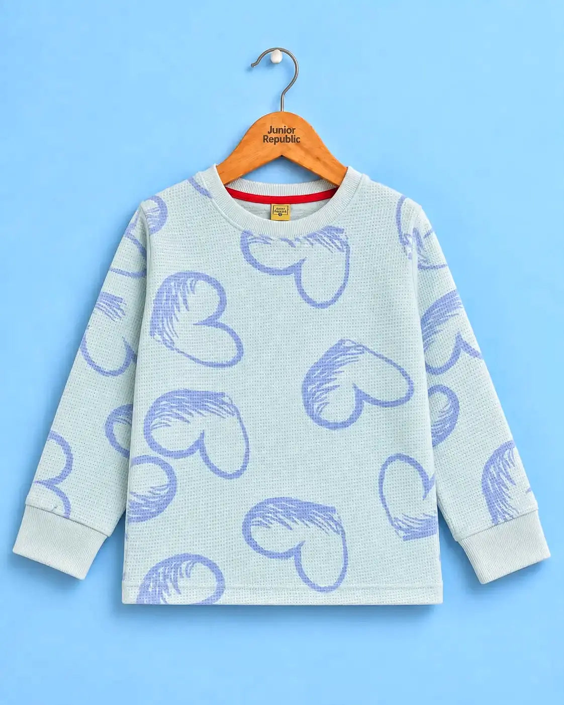 Kid's Hearts Printed Style long Sleeves Shirt - LS-093