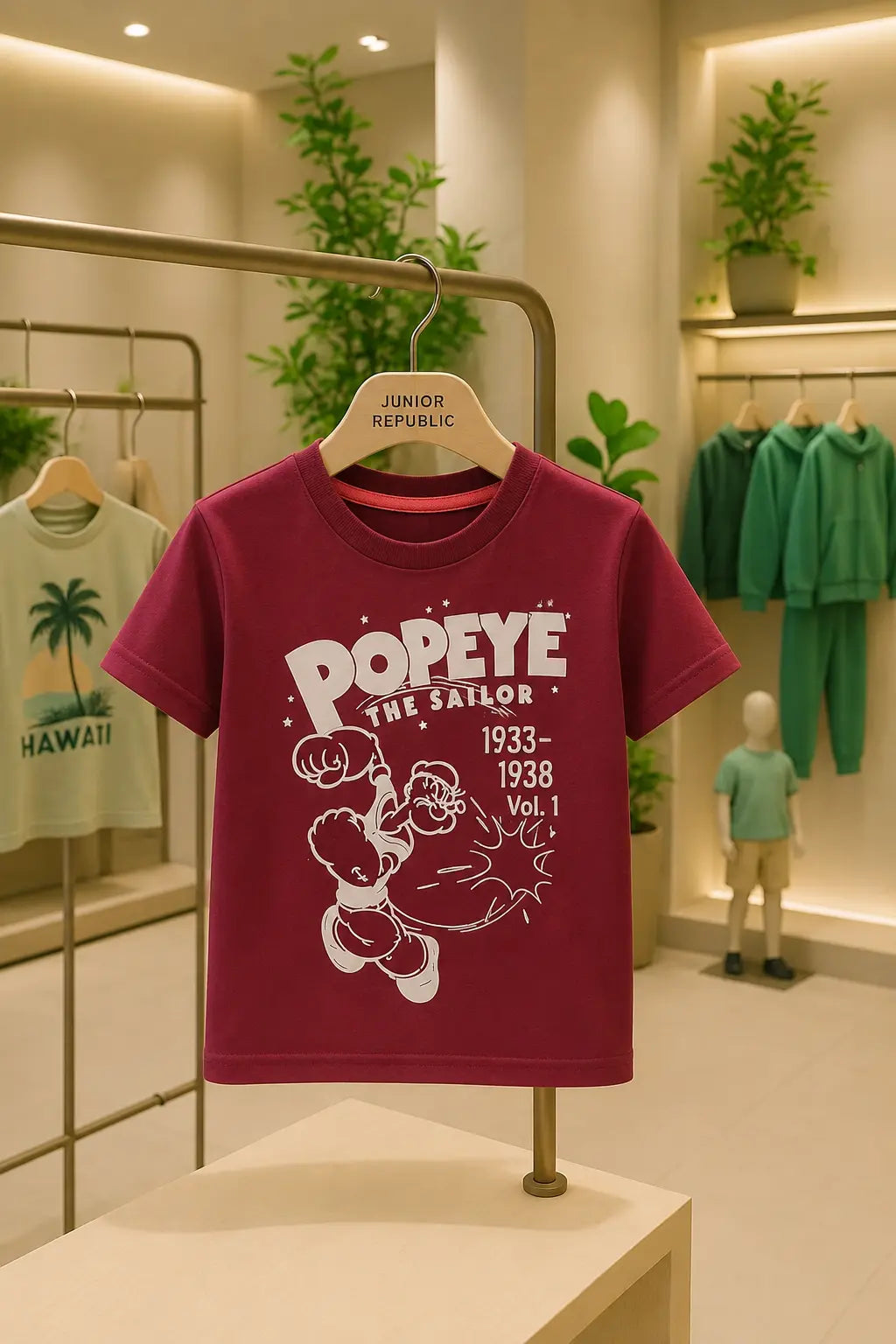 Junior Republic Kid's Popeye Printed Tee Shirt