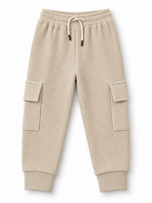 Kids Waffle Knit Cargo Jogger Trouser