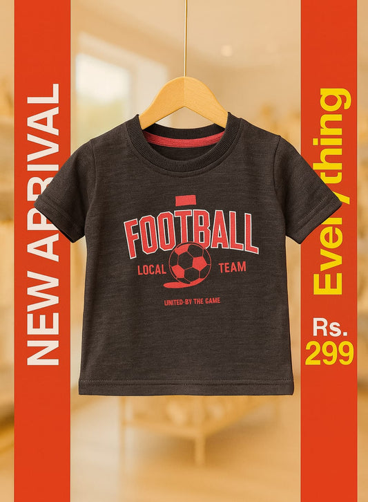 Junior Republic Kid's Football Printed Crew Neck Tee Shirt - Rs. 299 SALE